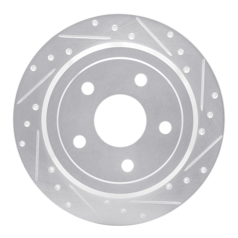 DFC 07-18 Jeep Wrangler Rear Right Drilled & Slotted Silver Brake Rotor