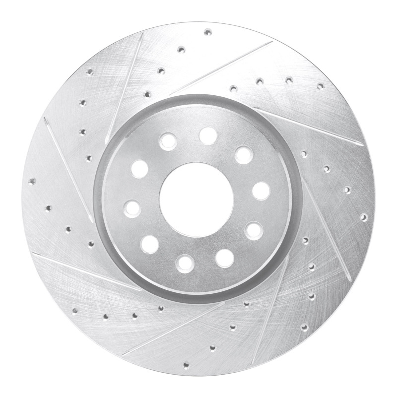 DFC 21-25 Dodge Charger Daytona Front Left Drilled & Slotted Silver Brake Rotor