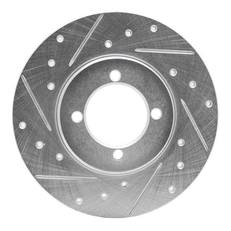 DFC 74-87 Dodge Colt Front Left Drilled & Slotted Silver Brake Rotor