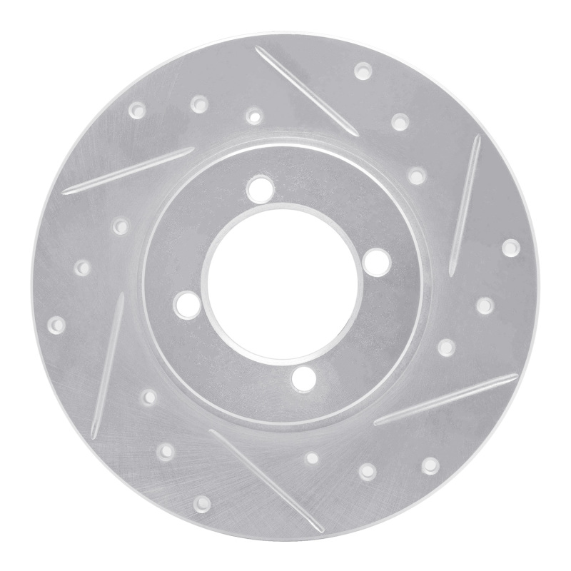 DFC 74-87 Dodge Colt Front Right Drilled & Slotted Silver Brake Rotor