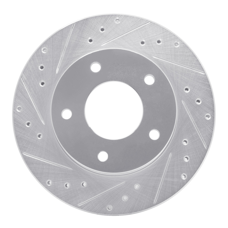 DFC 77-80 Buick Estate Wagon Rear Left Drilled & Slotted Silver Brake Rotor