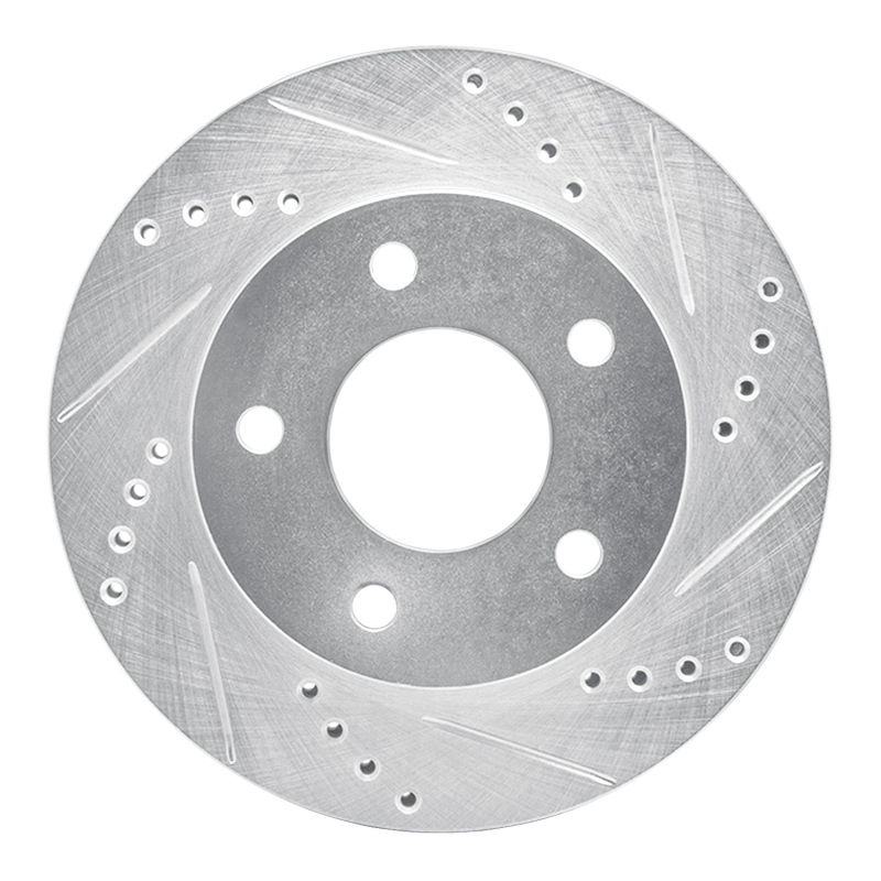 DFC 83-96 Buick Riviera Front Right Drilled & Slotted Silver Brake Rotor