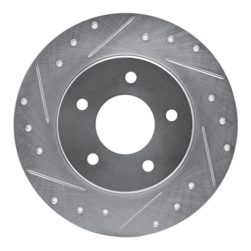 DFC 94-99 Buick Regal Rear Left Drilled & Slotted Silver Brake Rotor