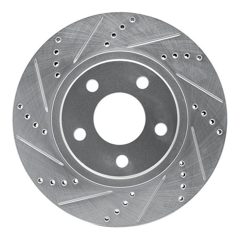 DFC 97-05 Buick Park Avenue Front Left Drilled & Slotted Silver Brake Rotor