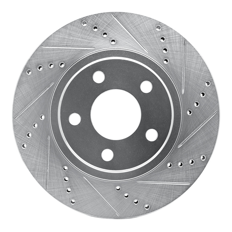 DFC 97-05 Buick Park Avenue Front Right Drilled & Slotted Silver Brake Rotor