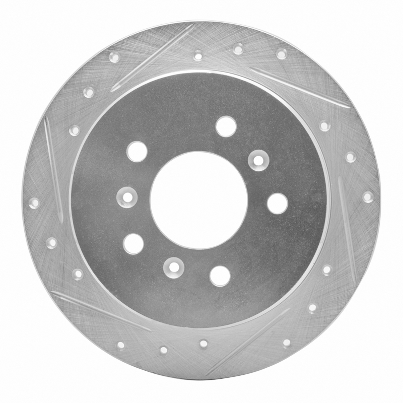 DFC 06-10 Buick Allure Rear Left Drilled & Slotted Silver Brake Rotor