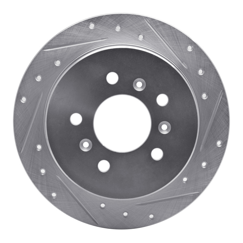 DFC 06-10 Buick Allure Rear Right Drilled & Slotted Silver Brake Rotor