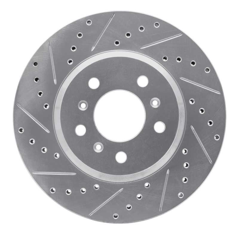 DFC 06-16 Buick Lucerne Front Left Drilled & Slotted Silver Brake Rotor