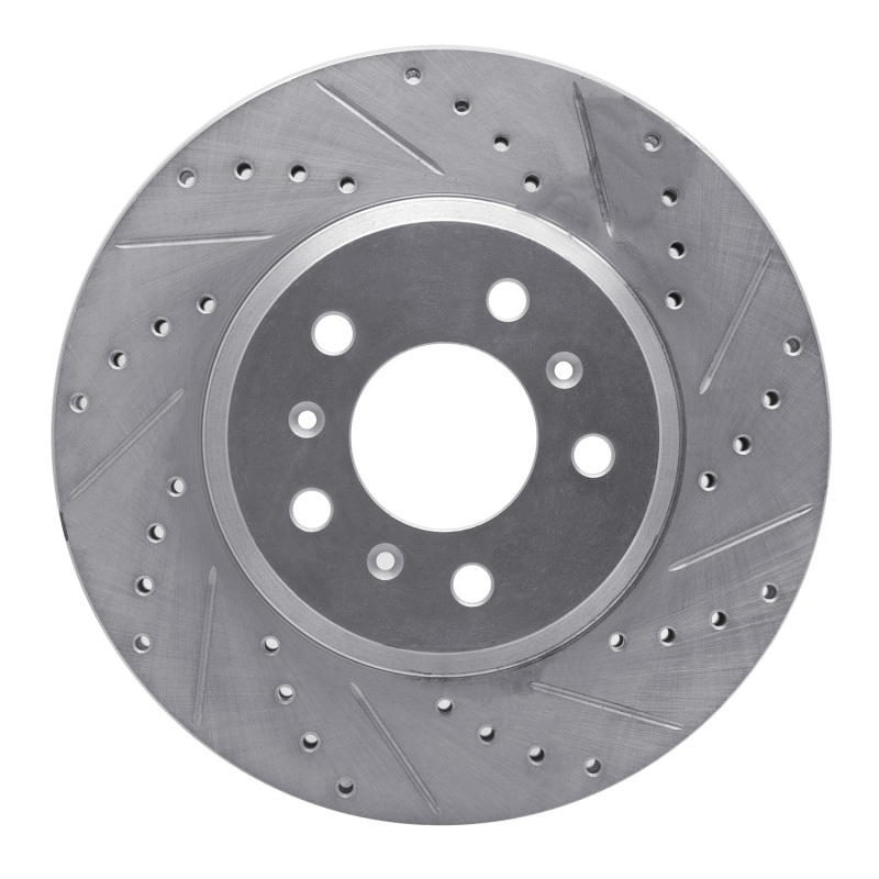 DFC 06-16 Buick Lucerne Front Right Drilled & Slotted Silver Brake Rotor