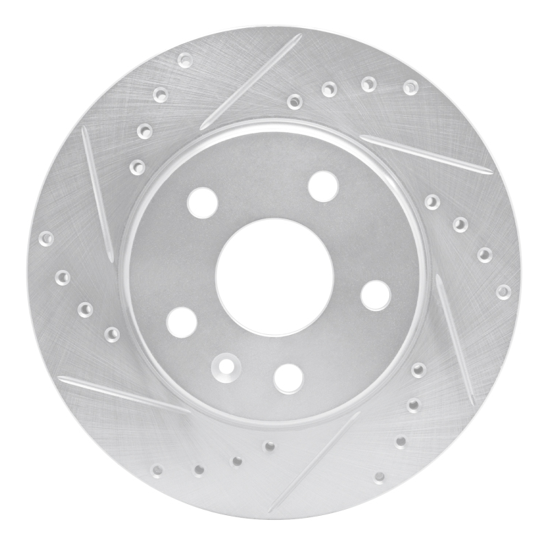 DFC 11-16 Buick LaCrosse Front Left Drilled & Slotted Silver Brake Rotor