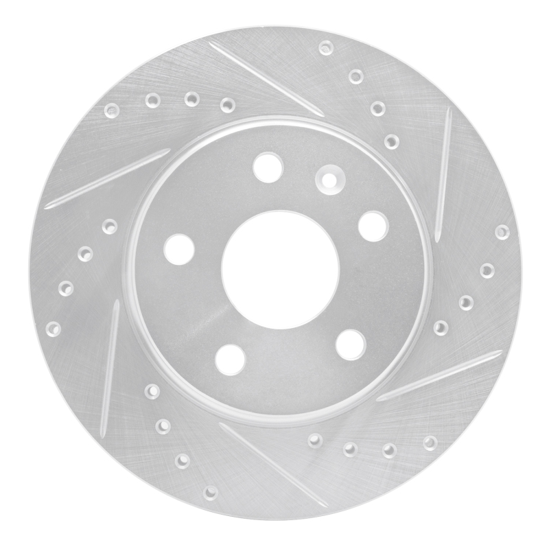 DFC 11-16 Buick LaCrosse Front Right Drilled & Slotted Silver Brake Rotor