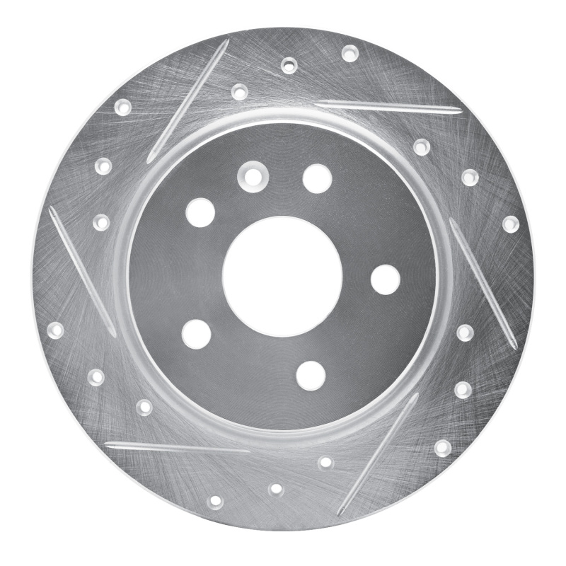DFC 11-22 Buick Encore Rear Left Drilled & Slotted Silver Brake Rotor