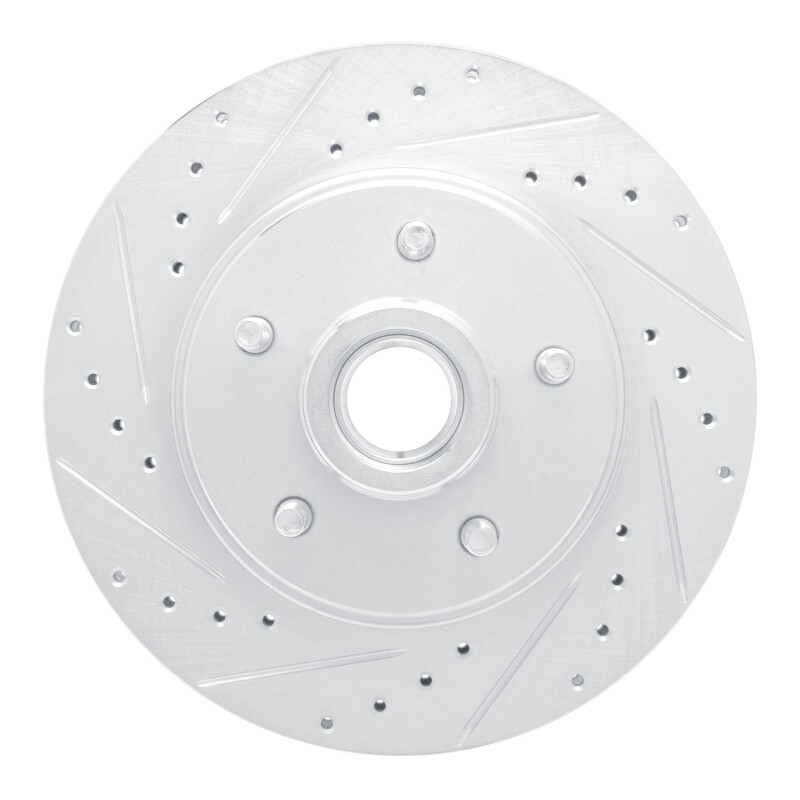 DFC 67-72 Cadillac Commercial Chassis Front Left Drilled & Slotted Silver Brake Rotor