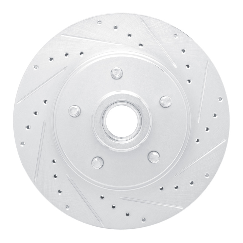 DFC 67-72 Cadillac Commercial Chassis Front Right Drilled & Slotted Silver Brake Rotor