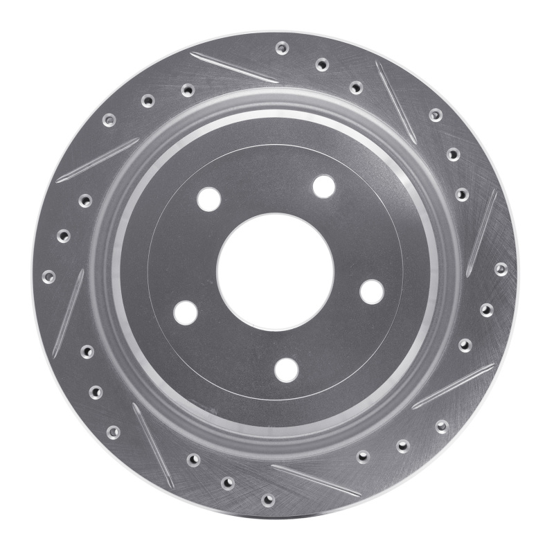 DFC 97-13 Cadillac XLR Rear Right Drilled & Slotted Silver Brake Rotor