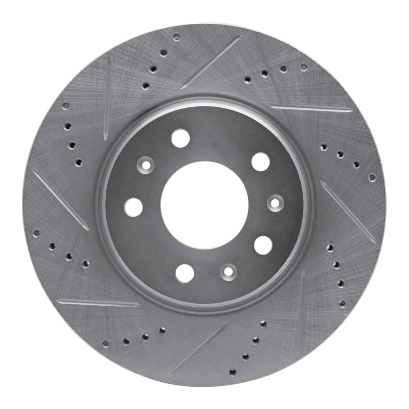 DFC 03-08 Cadillac Seville Front Left Drilled & Slotted Silver Brake Rotor