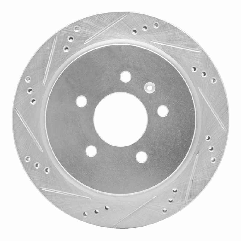 DFC 03-11 Cadillac CTS Rear Left Drilled & Slotted Silver Brake Rotor