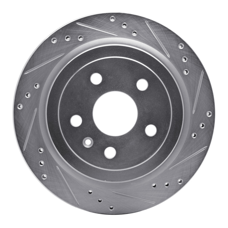 DFC 08-19 Cadillac CTS Rear Right Drilled & Slotted Silver Brake Rotor