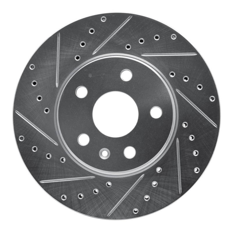 DFC 08-14 Cadillac CTS Front Left Drilled & Slotted Silver Brake Rotor