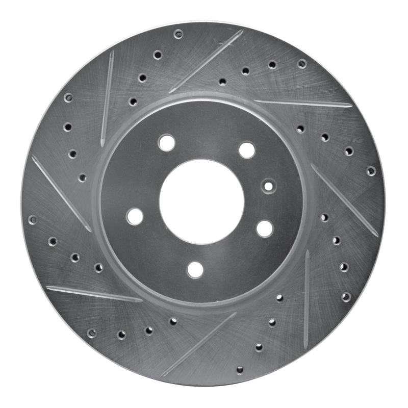 DFC 09-11 Cadillac STS Front Left Drilled & Slotted Silver Brake Rotor