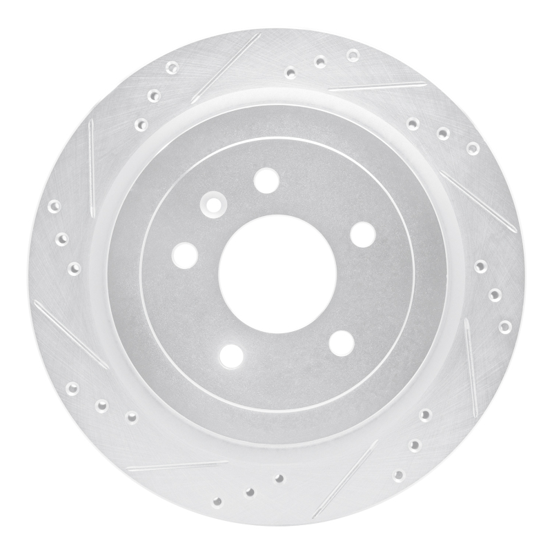 DFC 13-19 Cadillac ATS Rear Left Drilled & Slotted Silver Brake Rotor