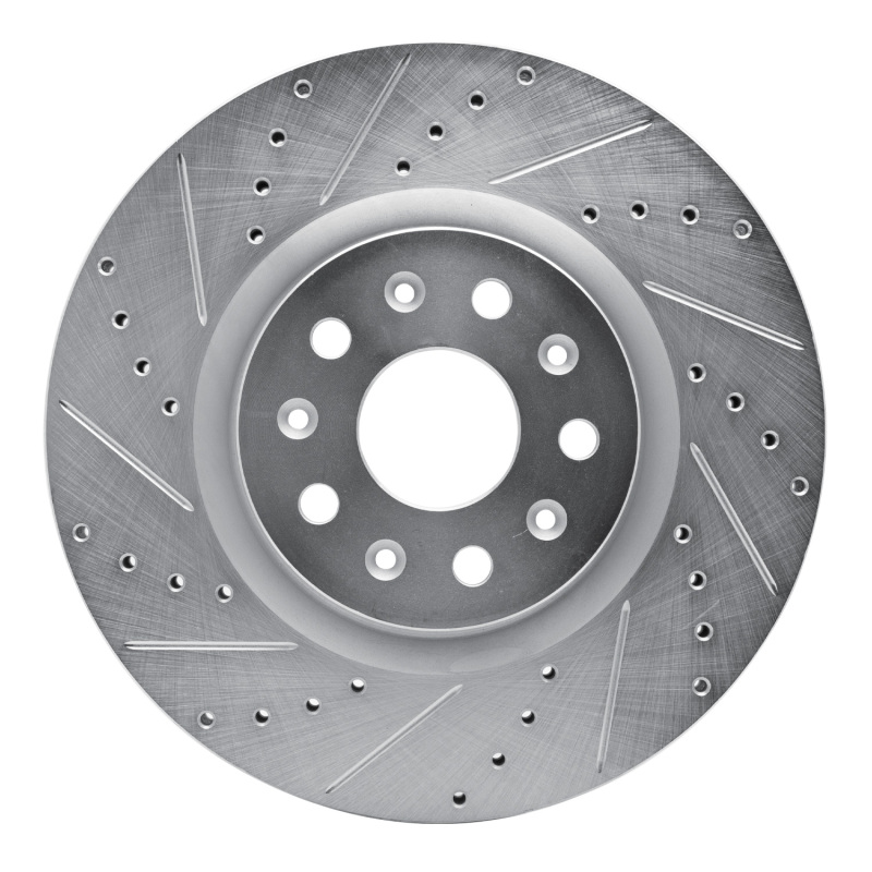 DFC 14-25 Cadillac CT6 Front Left Drilled & Slotted Silver Brake Rotor
