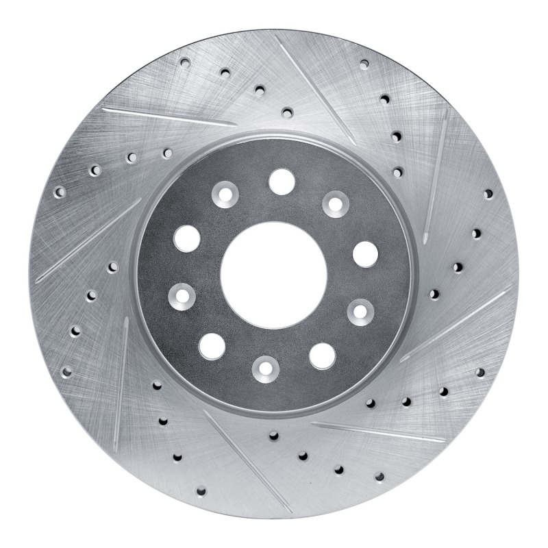 DFC 14-20 Cadillac CT6 Front Right Drilled & Slotted Silver Brake Rotor