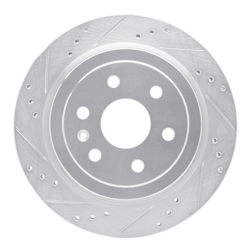DFC 10-16 Cadillac SRX Rear Left Drilled & Slotted Silver Brake Rotor