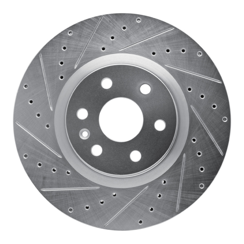 DFC 10-16 Cadillac SRX Front Left Drilled & Slotted Silver Brake Rotor
