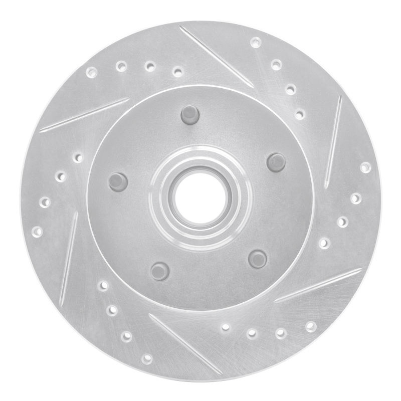 DFC 67-74 Buick Skylark Front Right Drilled & Slotted Silver Brake Rotor
