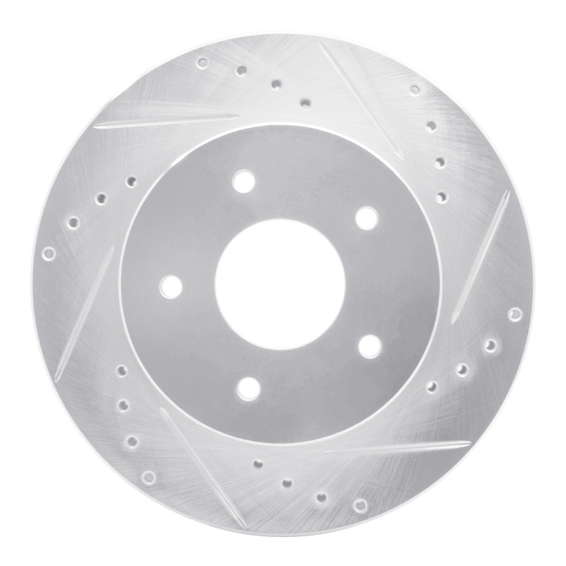 DFC 63-82 Chevrolet Corvette Front Right Drilled & Slotted Silver Brake Rotor