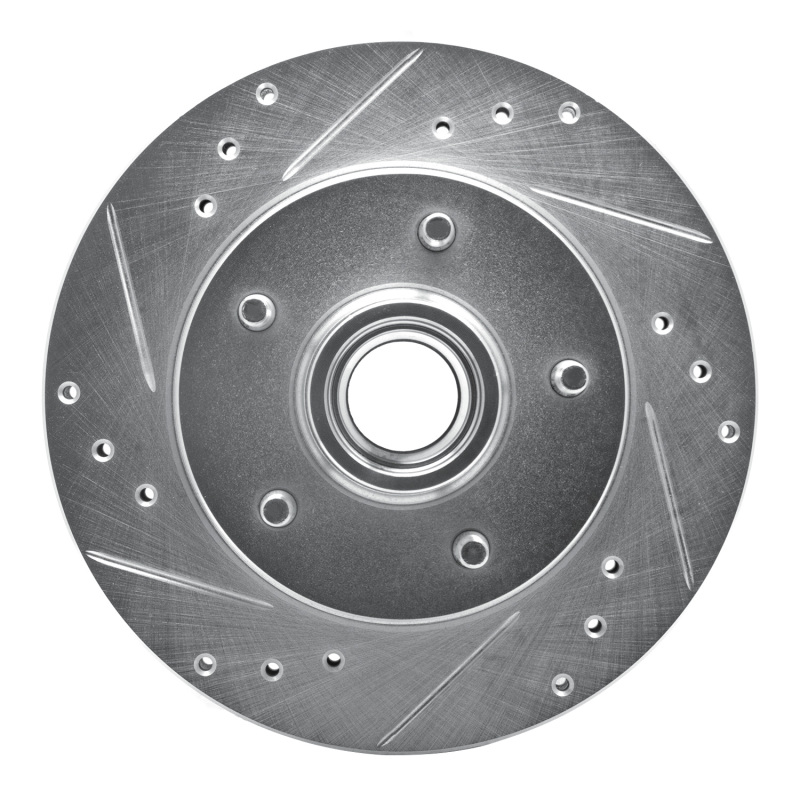 DFC 79-81 Buick Regal Front Left Drilled & Slotted Silver Brake Rotor