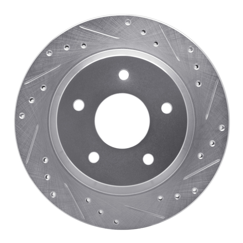DFC 84-87 Chevrolet Corvette Front Right Drilled & Slotted Silver Brake Rotor