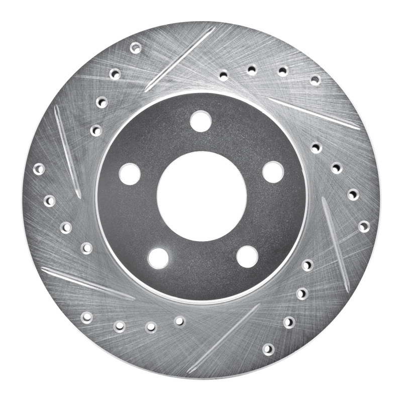 DFC 85-91 Buick Skyhawk Front Left Drilled & Slotted Silver Brake Rotor