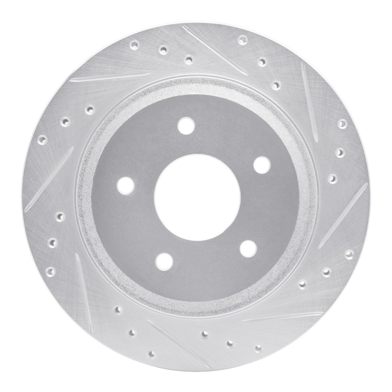 DFC 88-94 Chevrolet Corvette Front Right Drilled & Slotted Silver Brake Rotor