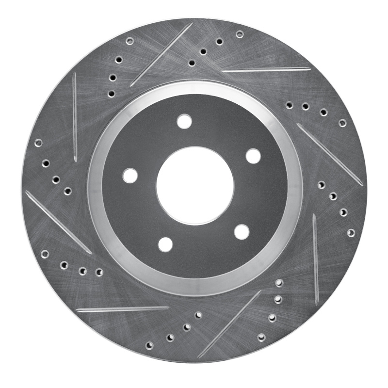 DFC 88-96 Chevrolet Corvette Right Front Drilled & Slotted Silver Brake Rotor