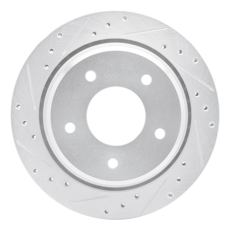 DFC 94-96 Chevrolet Impala Rear Left Drilled & Slotted Silver Brake Rotor