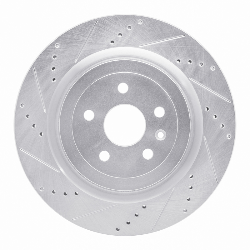 DFC 09-24 Cadillac CTS Rear Left Drilled & Slotted Silver Brake Rotor