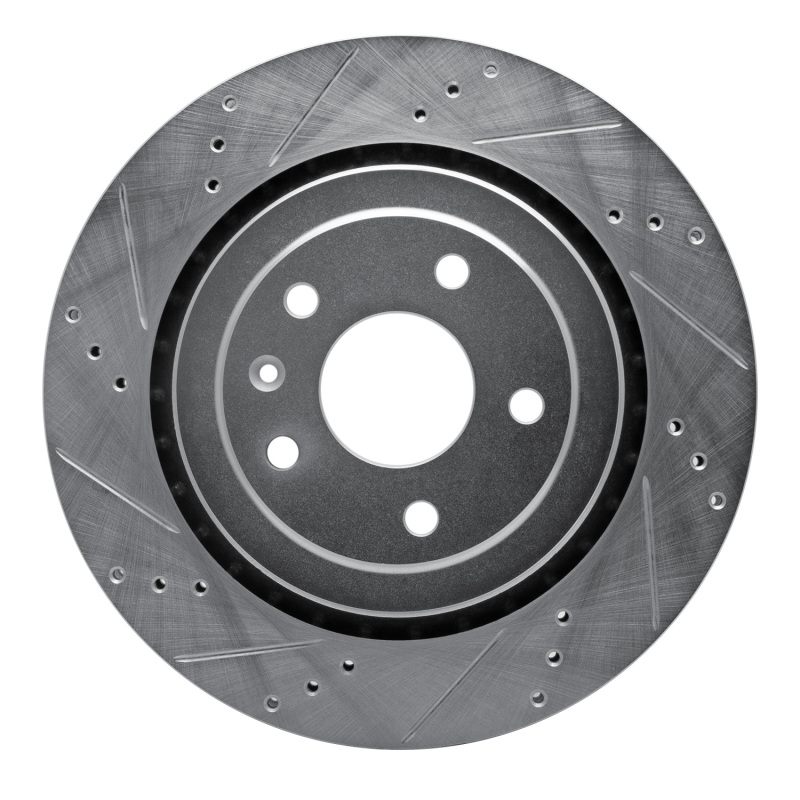 DFC 14-19 Chevrolet Corvette Rear Left Drilled & Slotted Silver Brake Rotor
