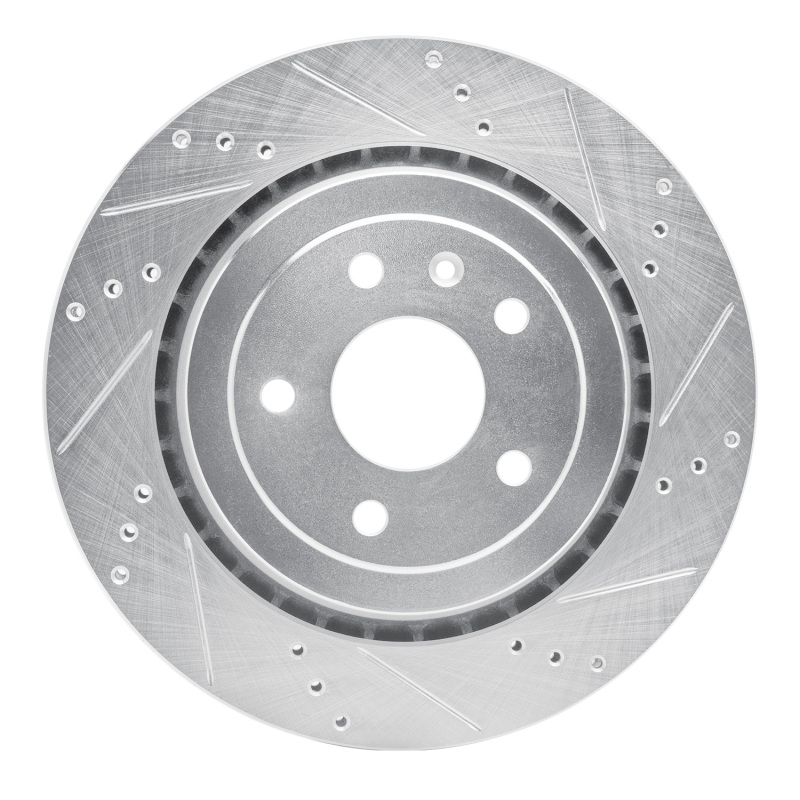 DFC 14-19 Chevrolet Corvette Rear Right Drilled & Slotted Silver Brake Rotor