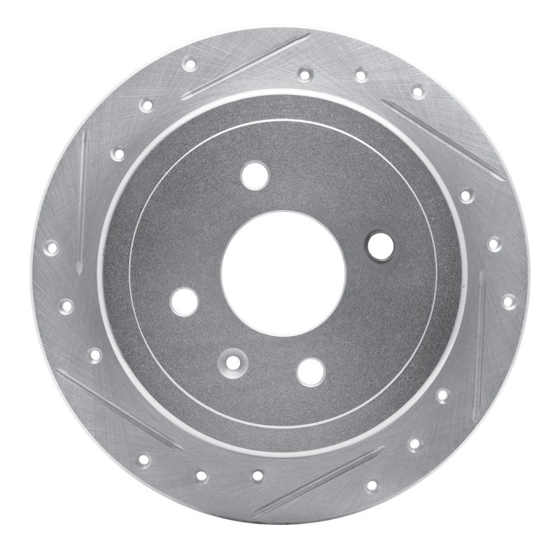 DFC 14-16 Chevrolet Spark EV Rear Left Drilled & Slotted Silver Brake Rotor