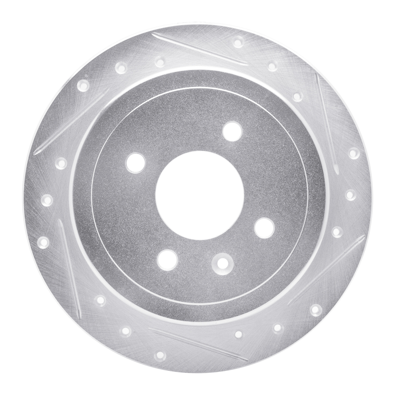 DFC 14-16 Chevrolet Spark EV Rear Right Drilled & Slotted Silver Brake Rotor