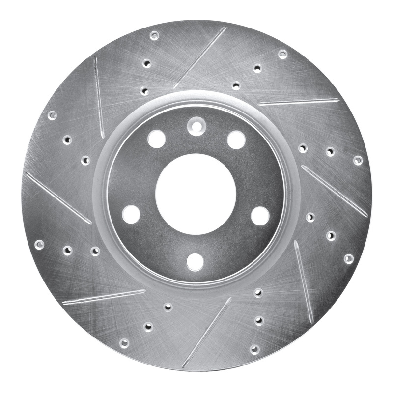 DFC 14-19 Chevrolet Corvette Front Left Drilled & Slotted Silver Brake Rotor