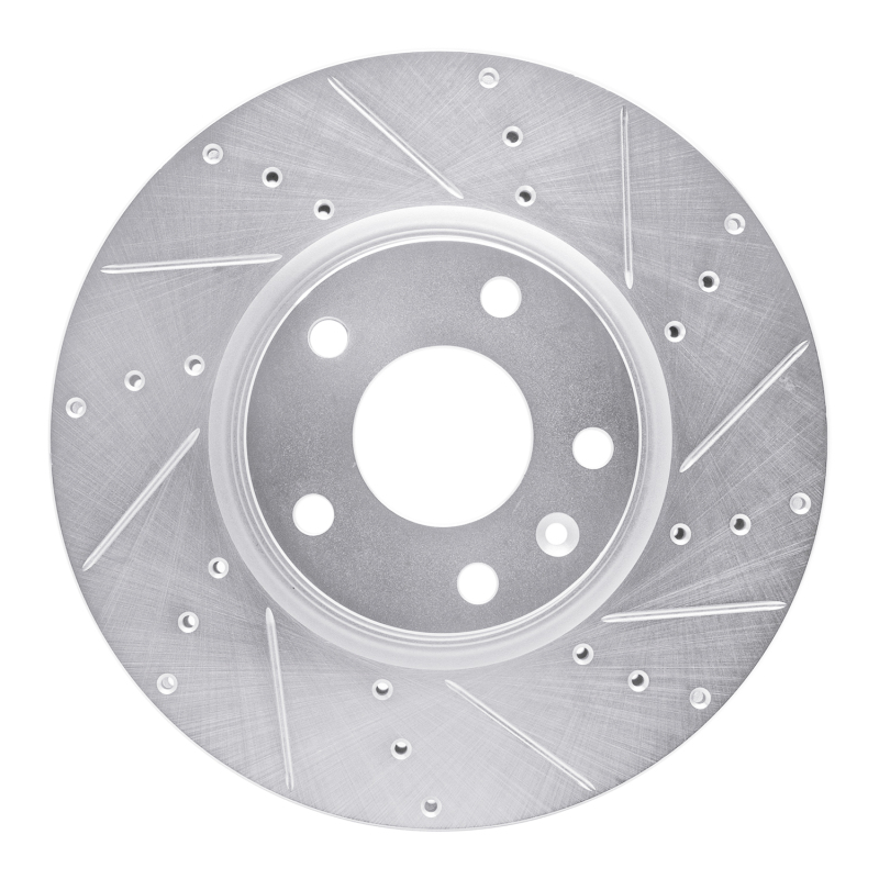 DFC 14-19 Chevrolet Corvette Front Right Drilled & Slotted Silver Brake Rotor