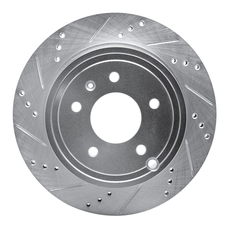 DFC 07-15 Chevrolet Captiva Sport Rear Left Drilled & Slotted Silver Brake Rotor