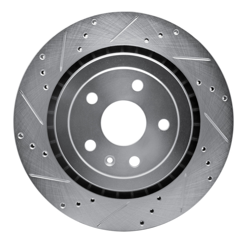 DFC 16-24 Cadillac ATS Rear Left Drilled & Slotted Silver Brake Rotor