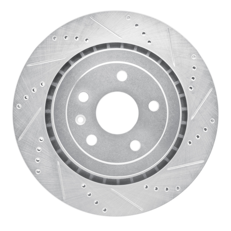 DFC 16-24 Cadillac ATS Rear Right Drilled & Slotted Silver Brake Rotor