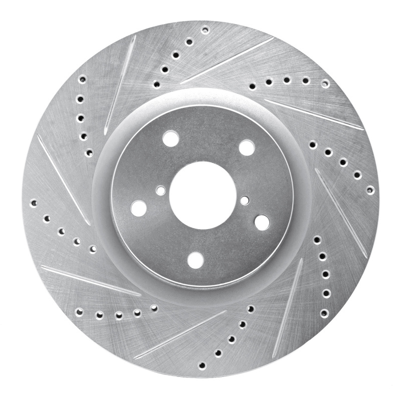 DFC 05-20 Subaru WRX STI Front Left Drilled & Slotted Silver Brake Rotor