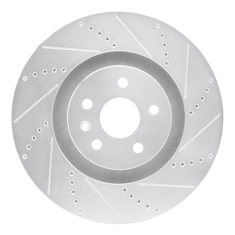 DFC 09-15 Cadillac CTS Front Right Drilled & Slotted Silver Brake Rotor