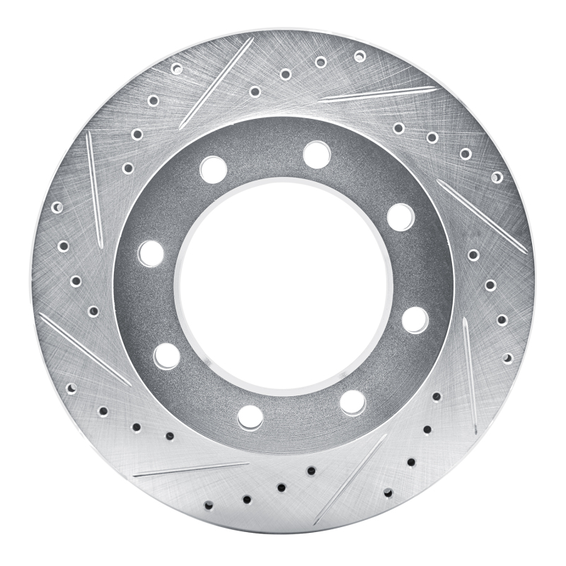 DFC 77-00 Chevrolet K3500 Front Left Drilled & Slotted Silver Brake Rotor